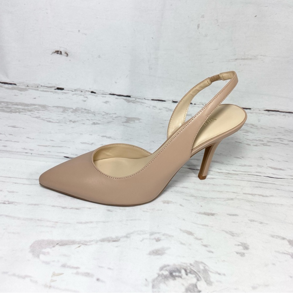 Nine‎ West Shoes Women’s 7.5M Tan Slingback Pumps Pointed Toe Mid Heel